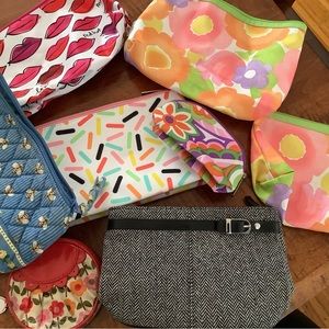 Lot of 8 cosmetic pouches